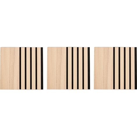 Lot de 3 Panneaux Déco Large "Colva" 30x30cm Naturel