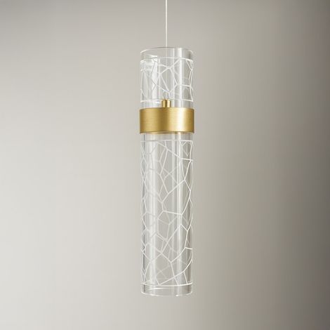 Suspension design dorée tube verre LED 8W Lagos Milagro (1/5)