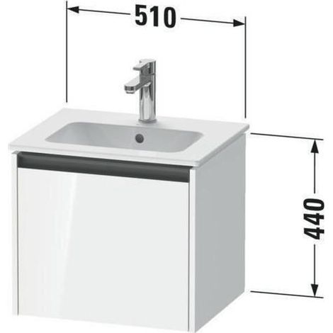Duravit Ketho.2 Waschtischunterbau wandhängend, 1 Auszug, (1/4)