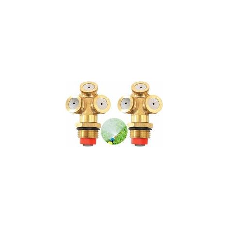 2 Pièces Buse Brumisation PulvéRisation En Laiton,Buse PulvéRisation Brumisation,3 Trous Buse PulvéRisat,Buse PulvéRisat Trous,Pour Pelouse,Arrosage Jardinage,D'Irrigation Agriculture (1/5)