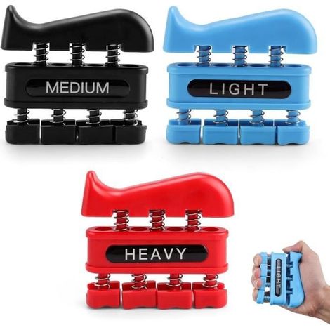 Exerciseur de doigts - Non spécifié - 3 Morceaux - 3 Niveaux de Force - Ergonomique - Plastique de Haute Qualité (1/4)