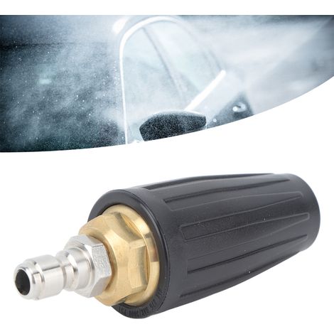 Buse rotative à turbine pour nettoyeur haute pression, raccord 1/4 pouce, pistolet à eau haute pression, buse rotative 3000 psi, noyau en céramique noire, cuivre 040 (1/5)