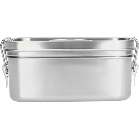 Doppelwandige 1,5-Liter-Lunchbox aus Edelstahl 304, tragbar und isoliert, natürliche Farbe. (1/5)
