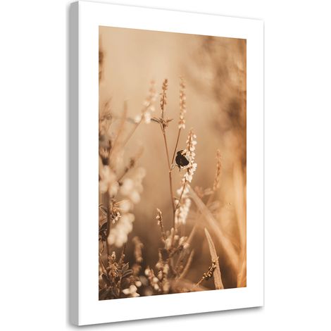 Tableau sur toile Fleurs beiges dans le champ 70x100 (1/5)