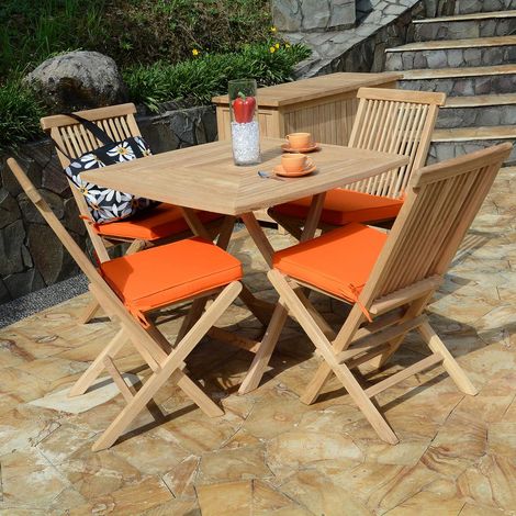 Salon de jardin en teck massif Paolo, 4 places (1/5)