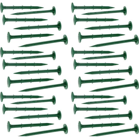Piquets de Sol en Plastique 150 Pièces pour Fixation de Bache et Toile de Paillage, Clous pour Pelouse Pointes Acérées Adaptés Jardin Extérieur (1/5)