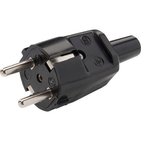 Martin Kaiser 520/sw Fiche électrique mâle avec terre PVC 250 V noir IP20 A743443