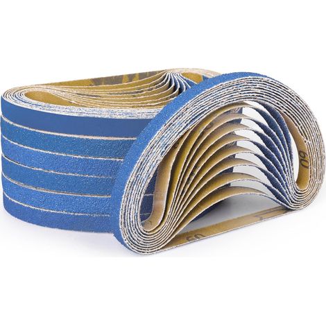 Bandes Abrasives 13 x 457mm, 40 Pièces Bandes Abrasives Grain 40/60/80/120/240/400 pour Ponceuse à Bande pour Métal Bois (1/5)