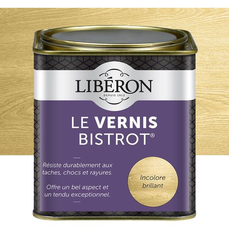 Vernis bistrot - Vernis bois - Meubles Boiseries Objets - Anti-taches - Anti-chocs et rayures - Tendu bon - Incolore Brillant - 0,5L (1/5)