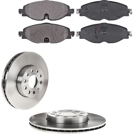 KIT FRENI ANTERIORI compatibile con VW CADDY V MVP / SPACE WAGON (SBB,SBJ) - DISCHI + PASTIGLIE OEM: P 85 147 , P 85 182 / 17521 , 17558 /SOSTITUZIONE DIRETTA/BASSA POLVERE/SILENZIOSO (1/5)