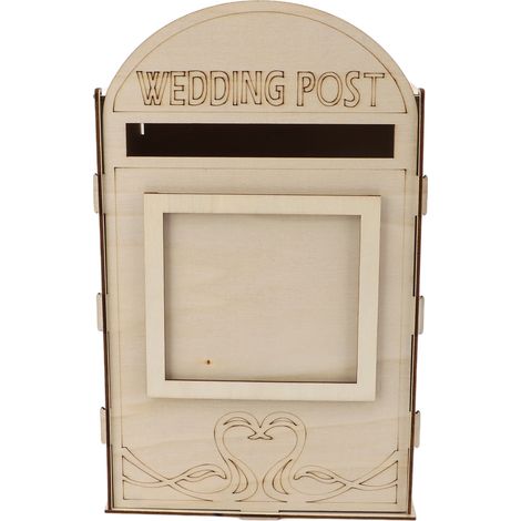 Boîte aux lettres de mariage en bois à faire soi-même avec serrure et clé pour décoration de réception, anniversaire de mariage JM01618 (1/5)