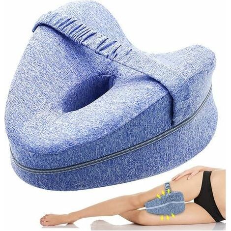 Tigrezy - Cuscino per ginocchia per chi dorme di lato, cuscini per rialzo gambe, cuscino per gambe comfort, cuscino per ginocchia per dormire, cuscino per gambe in memory foam ortopedico (blu) (1/5)