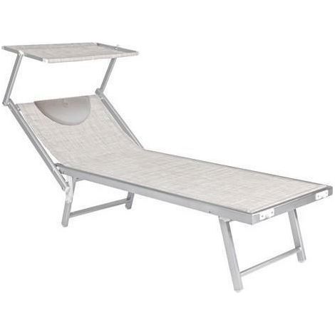 LETTINO SPIAGGIA CON PARASOLE 'BUDELLI' cm. 188 x 67 x h.38