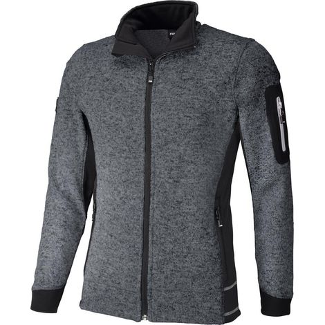 Strick-Fleece-Jacke CHRISTOPH, anthrazit- schwarz, Gr.L (1/2)