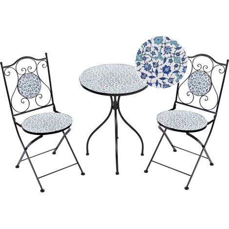 Bistro Set klappbar CHAPECO Metall Schwarz