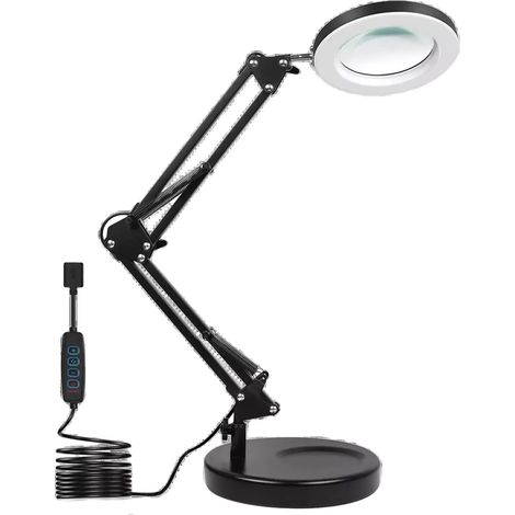 Vergrößerungslampe, 10-fache Vergrößerung, dimmbares LED-Licht, 1× Schwarz (1/2)
