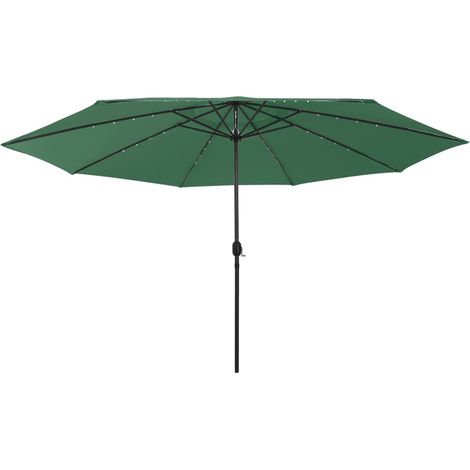 Ombrellone da esterno con LED e palo in metallo 400 cm verde 020008186 (1/5)