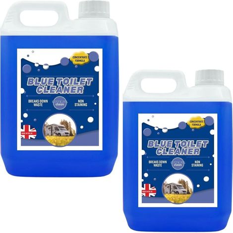 2 x 5 Litre Blue Toilet Rinse Disinfectant For Caravans, Motorhome & Portable Toilets