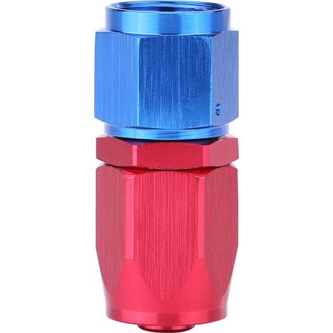 Adattatore per radiatore dell'olio Eosnow, estremità del tubo flessibile del carburante AN8, raccordo girevole, anodizzato blu e rosso 0° (1/2)