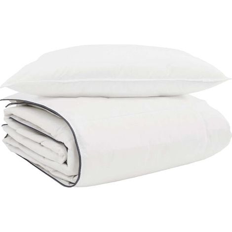 Ensemble de couette d'hiver en duvet de canard (taie d'oreiller incluse), 2 pièces, blanc (1/5)