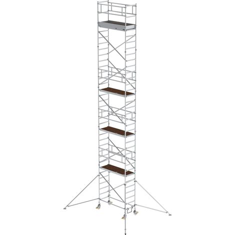 Günzburger Steigtechnik Echafaudage roulant 0,75 x 1,8 m avec stabilisateur Hauteur de plate-forme 9,35 m - 154946