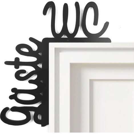 Plaque de Porte « Gäste WC » en PET Léger - Signalétique de Toilette Européenne Autocollante pour Invités - Décoration de Porte pour École Restaurant Hôtel et Maison 15x10 cm (1/5)