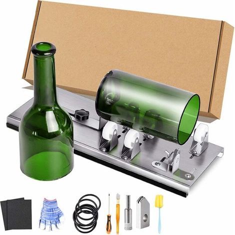 [French Days]Outils de Découpe du Verre DIY Bouteille en Verre Cutter Kit, Coupe-Bouteille en Verre Machine de Découpe de Bouteille Améliorée Home Craft (1/5)