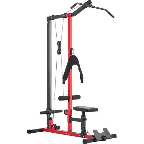 Máquina de tracción, asiento ajustable, diseño robusto, color negro. (1/2)