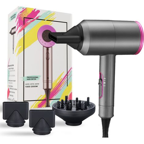 Sèche-cheveux avec diffuseur et concentrateur 5 vitesses 2000W