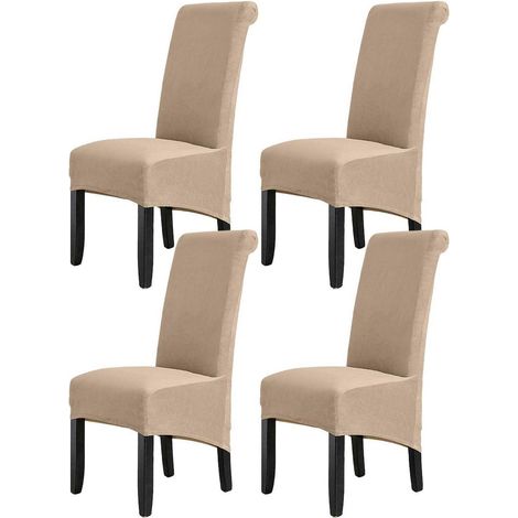 Samt Stuhlhussen 4er Set, abnehmbar & waschbar, für Esszimmerstühle (1/5)