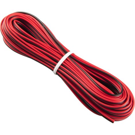 Fil Électrique Rouge Noir 22 AWG 2 Conducteurs UL2468 10m (1/4)