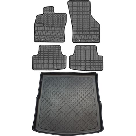 Ensemble de tapis de sol en caoutchouc + tapis de coffre pour Volkswagen Golf VII Kombi (09.2013-06.2020)
