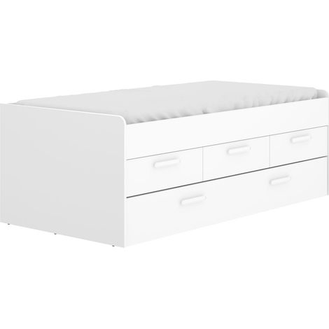 Cama Compacta juvenil con 3 cajones Blanco 67x195x95 cm - LEKA (1/5)
