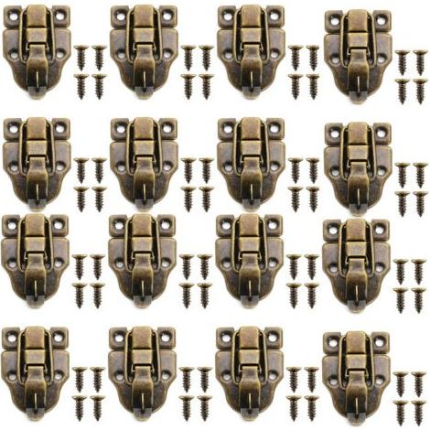 Kaelt - Fermoirs Boite Bois,16 PCS Fermeture Vintage Bronze Rétro Loquet de Fermeture Loquet à Bascule Vintage avec Fermoir Boîte De Loquet Rétro Verrous pour Coffres et Boîtes avec vis (1/5)