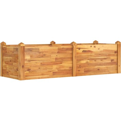 Fioriera rialzata per aiuola fioriera per terrazza giardino 160 x 60 x 44 cm legno massello di acacia marrone 020039381