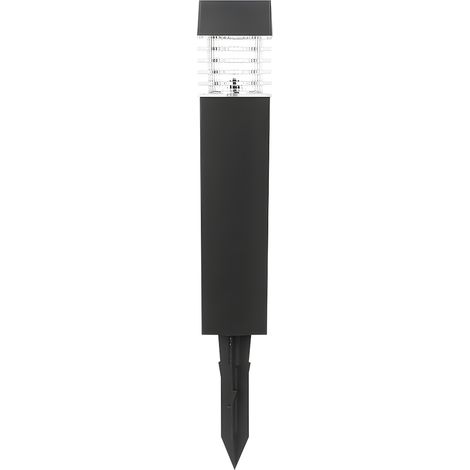 Lámpara de jardín, poste solar, negra, 40 cm cuadrada, luz cálida, LED, 0,06 W, IP44, cúbica, Eko-Light (1/4)
