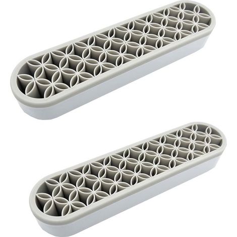 Kosmetikaufbewahrungsbox Silikon Make up Pinselhalter Schreibtisch Organizer Aufbewahrungsbox für Pinsel und Zubehör 2 teilig Grau (1/5)