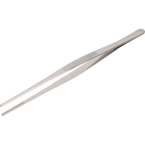 Pince de cuisine en acier inoxydable argentée avec pointe dentelée, outil de cuisine pour usage domestique (1/5)