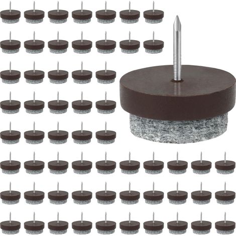 60 Pièces Patins en Feutre, Patins en Feutre pour Meubles, 28mm Patin Glisseurs Chaise a Clouer, Patins en Feutre Ronds, Faciles à Installer, pour protéger Les sols des Pieds de Table (1/5)