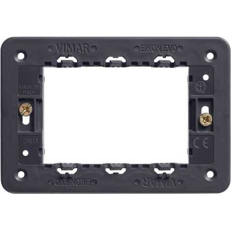 Soporte de 3 módulos con tornillos Eikon