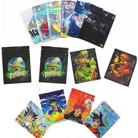 Sachet de conservation alimentaire réutilisable 7 x 9 cm en film polyester à motif de feuilles, auto-scellant, étanche, transparent, imprimé, 1 à 100 pièces (1/5)