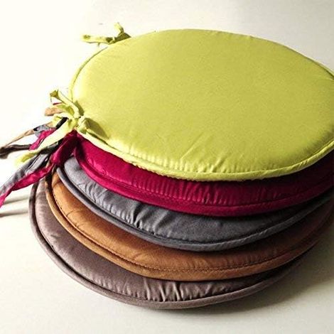 Lot de 2 (Marron)coussins rembourrés pour chaise de jardin avec attaches 38 x 38 cm