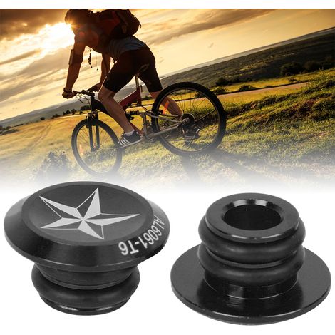 G335 Bouchon de Guidon Vélo en Alliage CNC, Antidérapant et Anticorrosion, Accessoire Cyclisme pour VTT et Vélo de Route (Noir) (1/4)