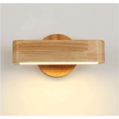 Applique murale d'intérieur vintage en bois, luminaire de salle de bain moderne, lampe de chevet marron (1/5)