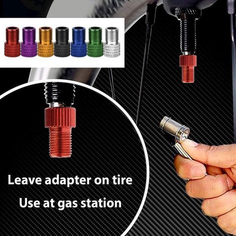 Fahrradventiladapter, 7-teiliger Adapter von Presta-Ventil auf Schrader-Ventil für Fahrradpumpen, Fahrradventiladapter für Rennräder mit Fixie-Getriebe (1/5)