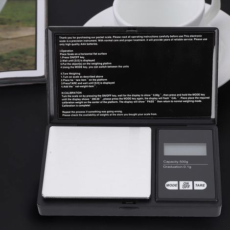 Balance de Poche Numérique LED Haute Précision pour Bijoux Or Argent Diamant (500g/0.01g) (1/5)