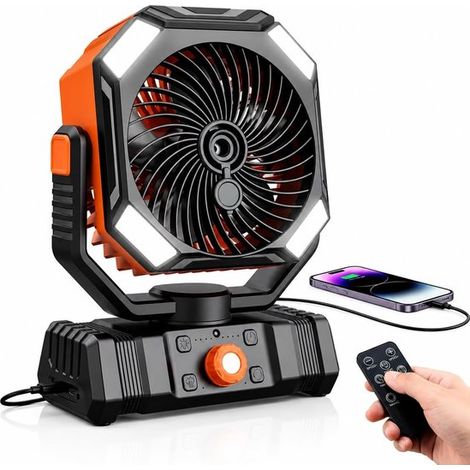 Ventilador portátil para camping con depósito de agua de 300 ml,batería recargable,iluminación LED,exteriores y oficinas (1/5)