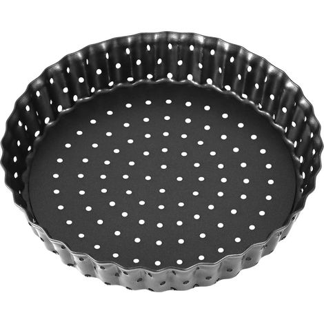 140mm Round Perforated Pie Pan with Removable Bottom Non-Stick Baking Tray for Mini Pizza Quiche Pie and Cheesecake 1 Piece (1/5)