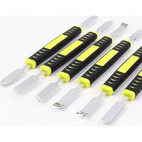 Juego de 6 palancas metálicas de doble extremo, pequeñas espátulas metálicas para abrir y reparar dispositivos, ideales para tabletas (1/5)