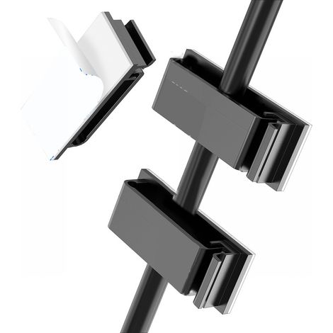 Selbstklebender Kabelhalter, einfacher Kabelorganizer für den Schreibtisch zur Kabelaufbewahrung, schwarz RQ2613 (1/5)
